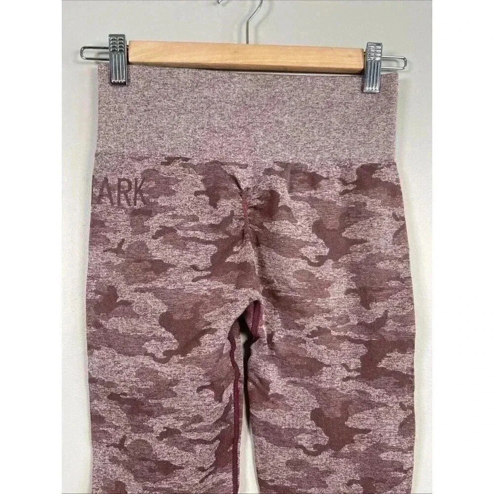 Gymshark Camo‎ Adapt Seamless High Rise Leggings Gym Workout Sz S Burgundy Yoga